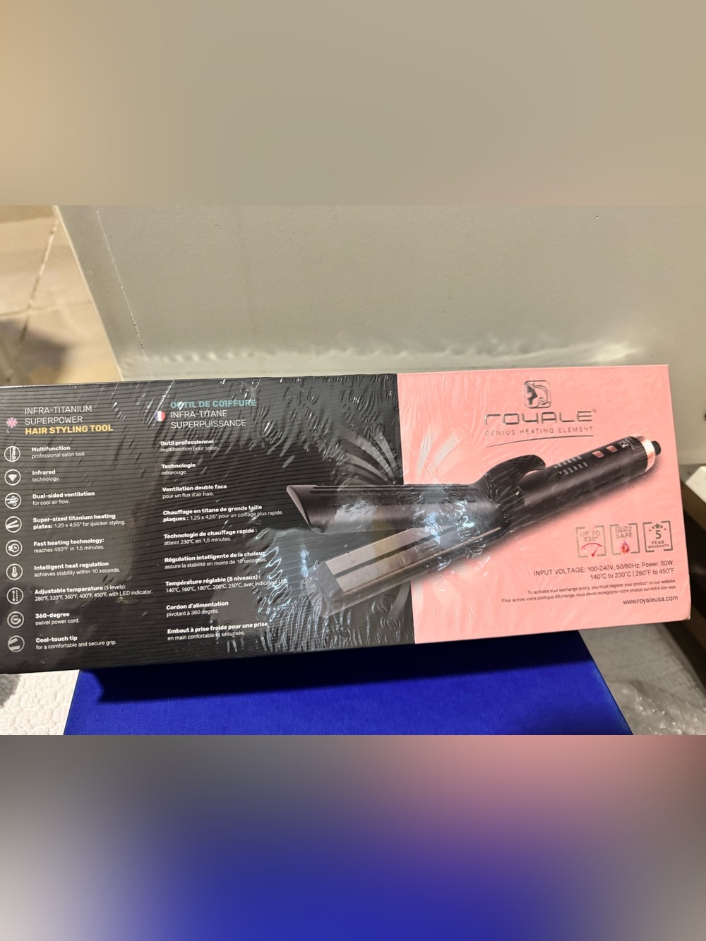 Black Hair Styling Tool - 3-in-1 Titanium Straightener & Curler